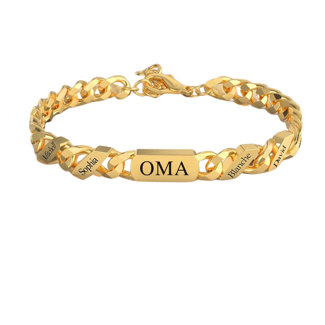 Familjelänkarmband Mamma-Mormor–Farmor