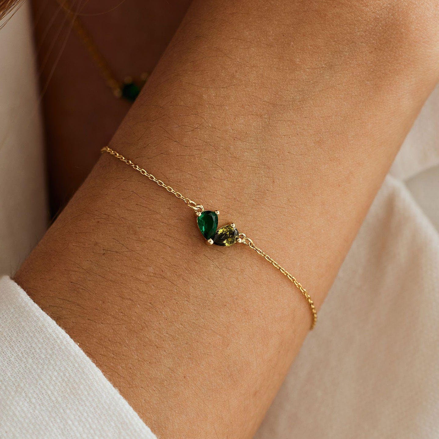 Mor–Dotter Hjärt Gravstensarmband