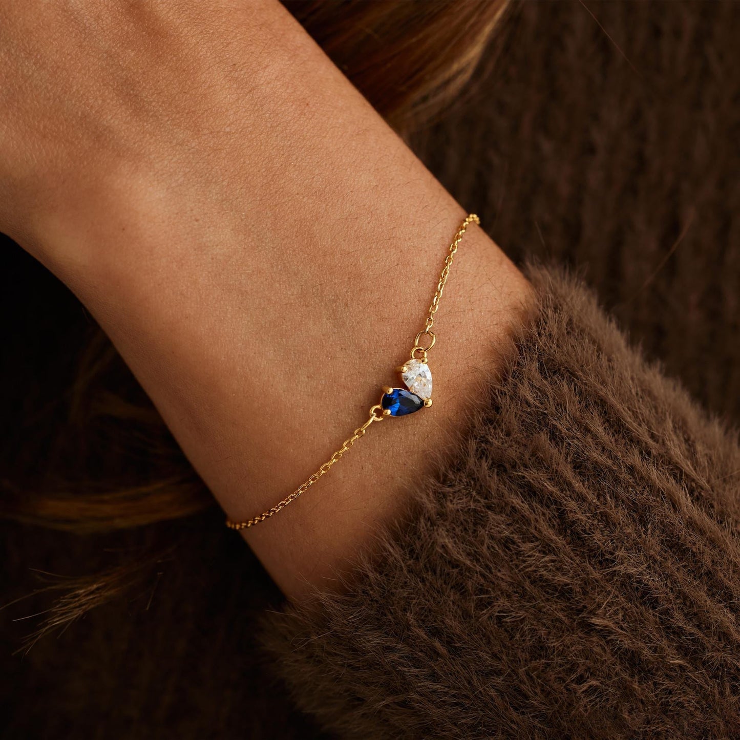 Mor–Dotter Hjärt Gravstensarmband