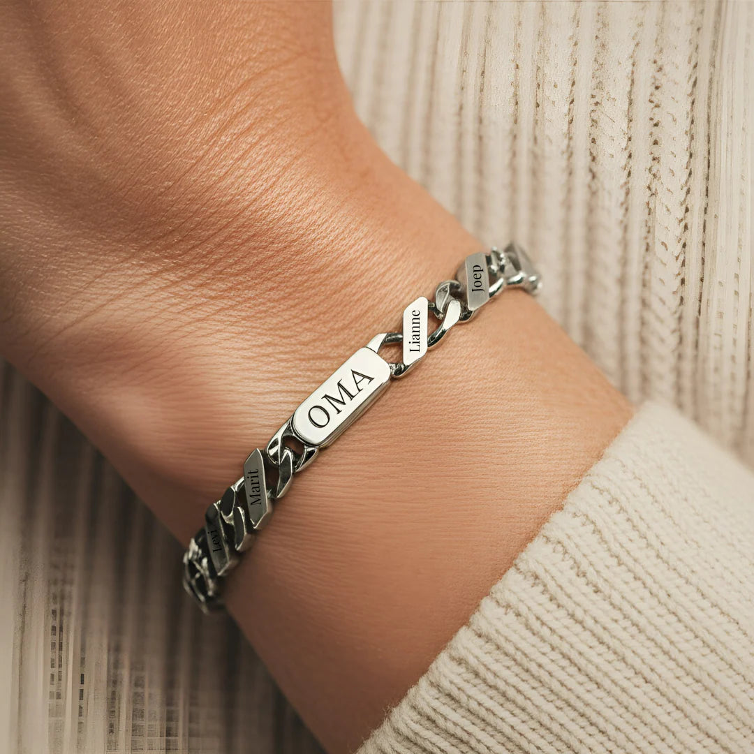 Familjelänkarmband Mamma-Mormor–Farmor