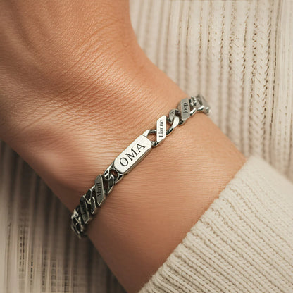 Familjelänkarmband Mamma-Mormor–Farmor