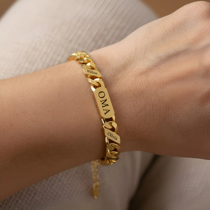 Familjelänkarmband Mamma-Mormor–Farmor