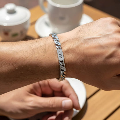 Familjelänk armband Pappa-Morfar–Farfar