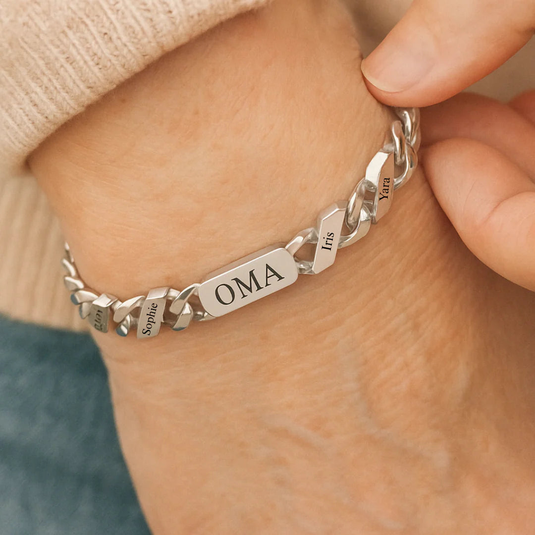 Familjelänkarmband Mamma-Mormor–Farmor