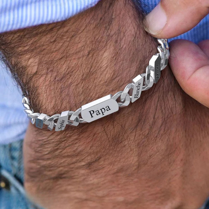 Familjelänk armband Pappa-Morfar–Farfar