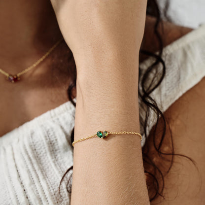 Mor–Dotter Hjärt Gravstensarmband