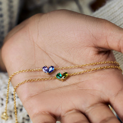 Mor–Dotter Hjärt Gravstensarmband