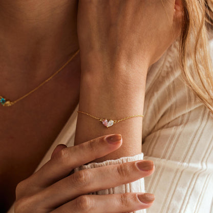 Mor–Dotter Hjärt Gravstensarmband