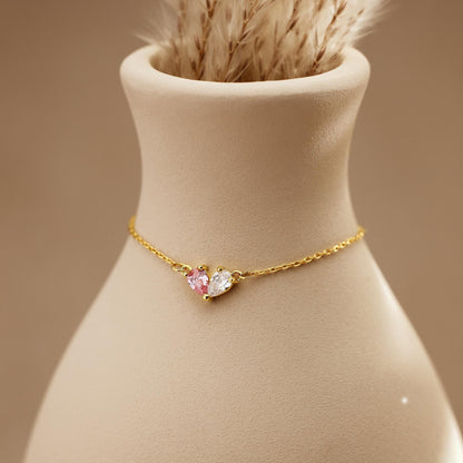 Mor–Dotter Hjärt Gravstensarmband