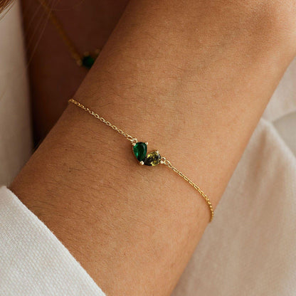 Mor–Dotter Hjärt Gravstensarmband