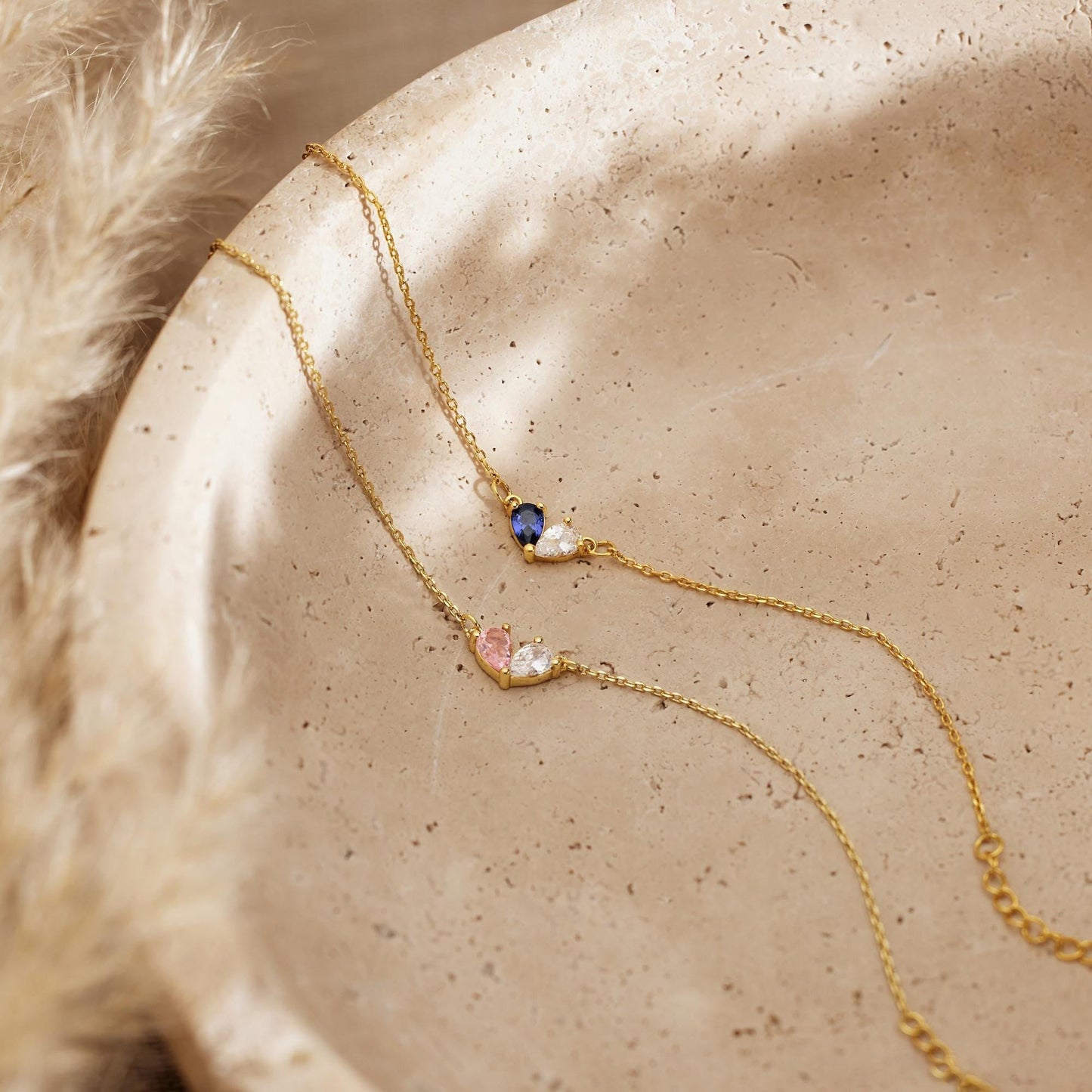 Mor–Dotter Hjärt Gravstensarmband